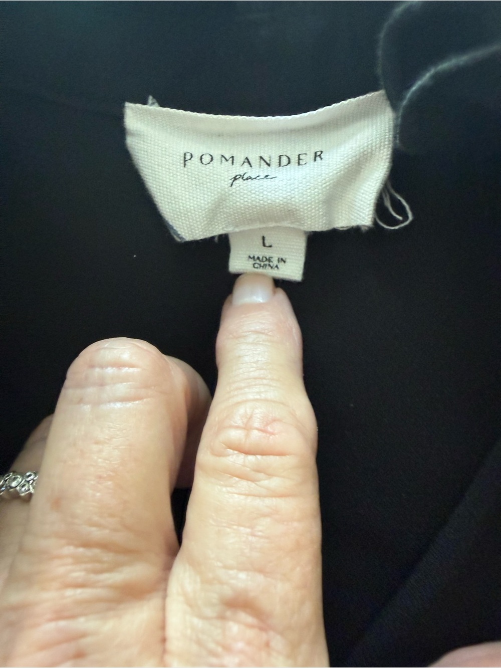 Pomander Place-Womens Black Ruffle Collar Button-Front Top - Picture 4 of 9